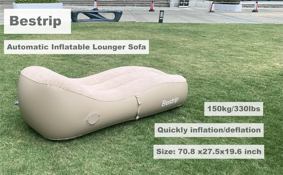 Bestrip Inflatable Couch, Air Mattress Sofa Bed Camping Air Chair For Backyard Beach Travel Camping Picnic Outdoor Furniture