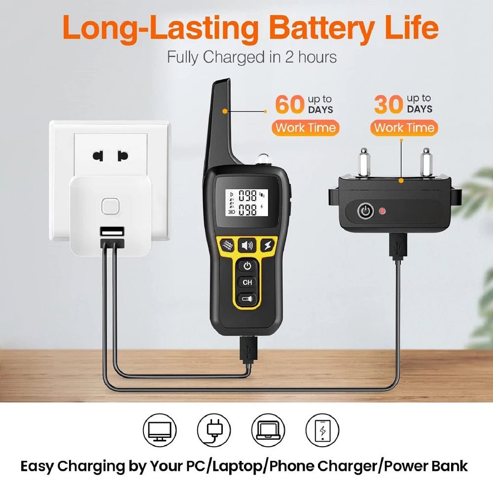 1000M Dog Training Collar ,Universal Dog Bark Collar,Waterproof Rechargeable ,Dog Shock Collar with Remote and Auto Modes Collar - Lily.sg Global Shopping