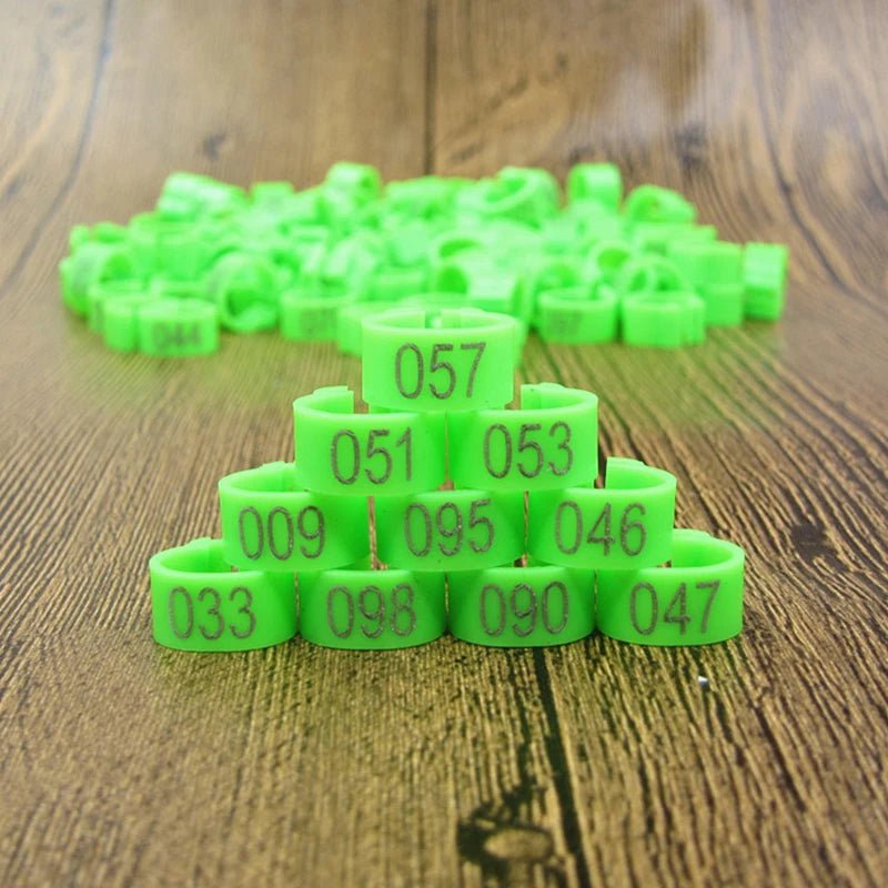 100pcs Bird Clip Ring ID 8mm Plastic Digital Markup Parrot Pigeons 10 Colors Marking Ring 8mm Bird Training Foot Ring 001 - 100 - Lily.sg Global Shopping