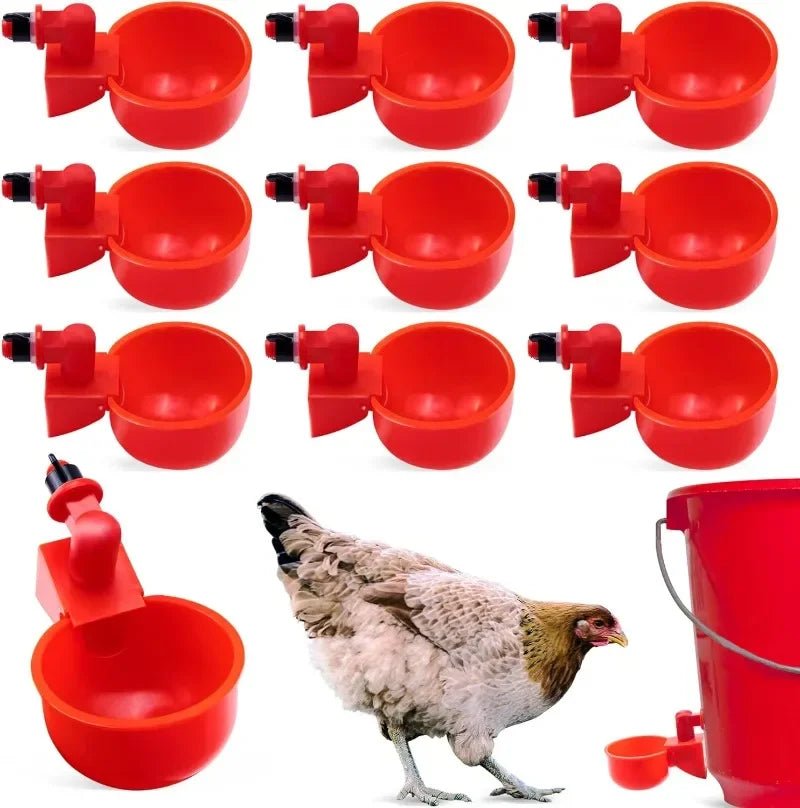 10/20/30Pcs Chicken Waterer Cups Chicken Feeder Cup for Chicken Duck Turkey Rabbit,3/8 Inch Thread Poultry Watering Feeder - Lily.sg Global Shopping