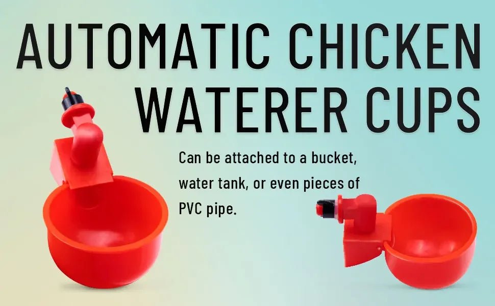 10/20/30Pcs Chicken Waterer Cups Chicken Feeder Cup for Chicken Duck Turkey Rabbit,3/8 Inch Thread Poultry Watering Feeder - Lily.sg Global Shopping