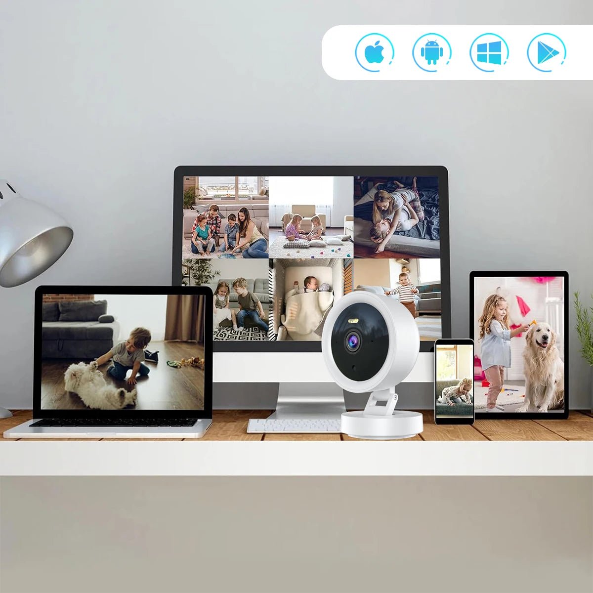 1080P WiFi Camera IP Surveillance Camera Security Baby Monitor 2MP CCTV Audio Video Color Night Vision AI Detect iCSee Mini Cam - Lily.sg Global Shopping