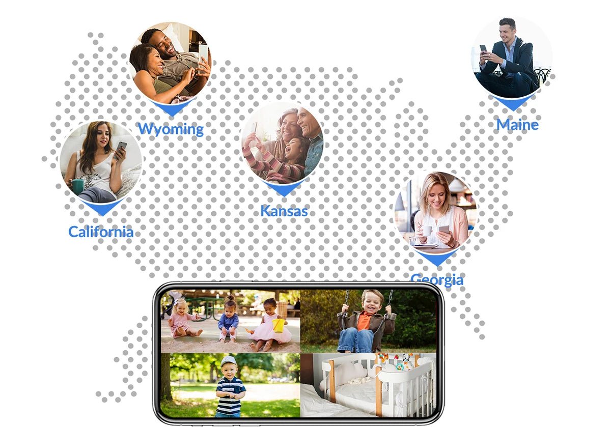 1080P WiFi Camera IP Surveillance Camera Security Baby Monitor 2MP CCTV Audio Video Color Night Vision AI Detect iCSee Mini Cam - Lily.sg Global Shopping