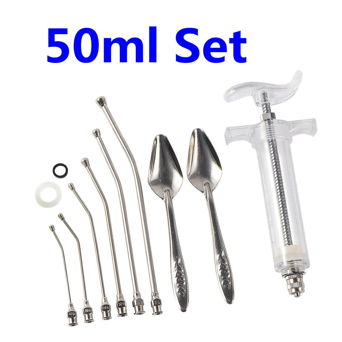 10ml/20/50ml Syringe Set Fledgling Baby Bird Manual Feeding With 6 Pcs Curved Gavage Tubes Stainless Steel Parrot Feeding Spoon - Lily.sg Global Shopping