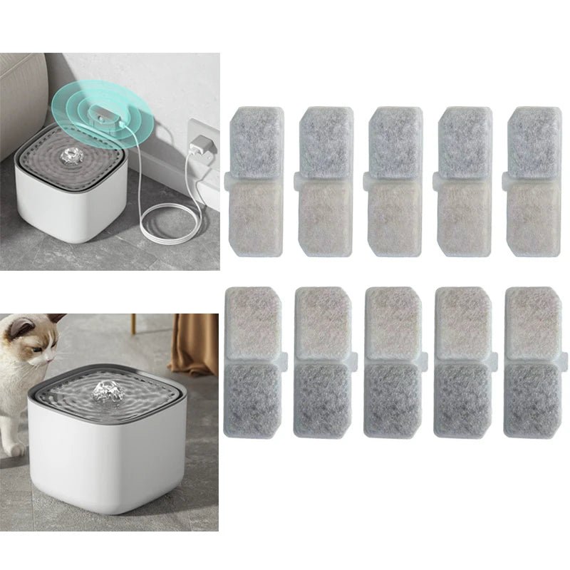 10pcs Cat Water Fountain Filter Replacement Filters Pet Cats Water Drinking Dispenser filter supplies - Lily.sg Global Shopping