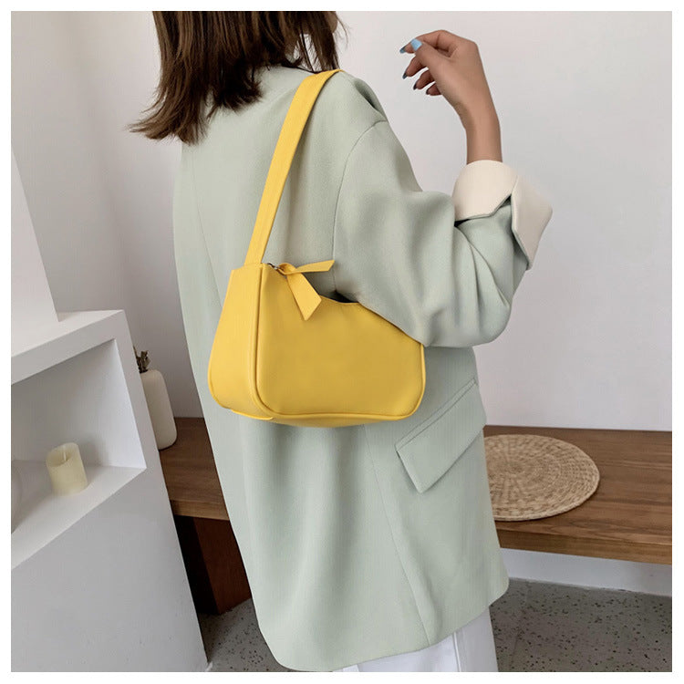 Fashion Handbag And Purses Simple Women Shoulder Underarm Bags Casual Ladies Pure Color Small Handbags Elegant PU Leather Bags