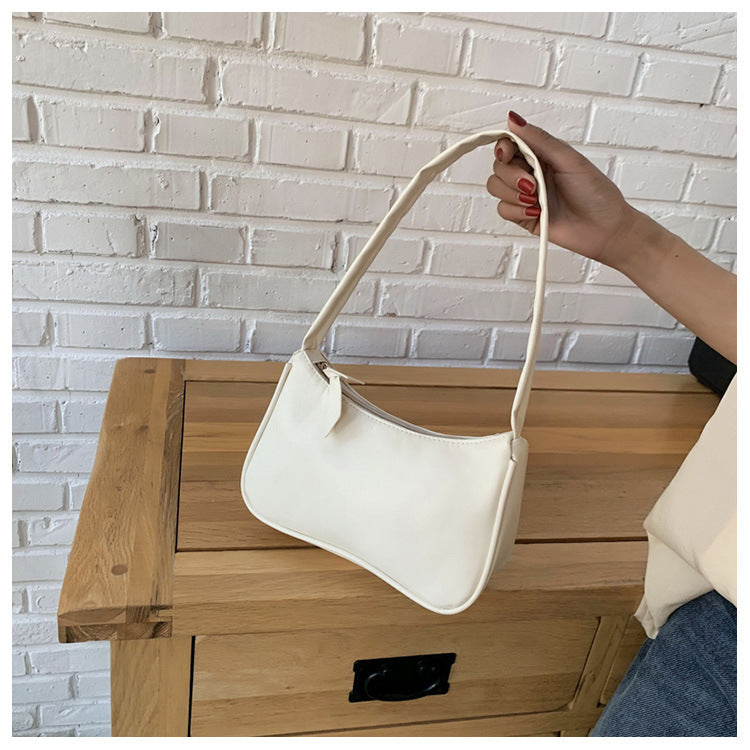 Fashion Handbag And Purses Simple Women Shoulder Underarm Bags Casual Ladies Pure Color Small Handbags Elegant PU Leather Bags