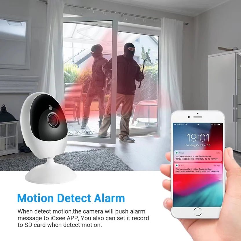 180 Degree Panoramic Camera Wide Angle 1.44mm Fisheye 1080P Indoor Two Way Audio Day and Night Vision ICSEE APP WiFi CCTV Camera - Lily.sg Global Shopping