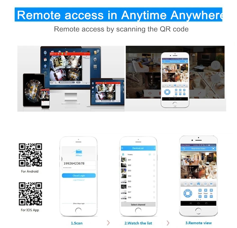 180 Degree Panoramic Fish Eye 2MP WIFI IP Camera Multi - purpose Outdoor Night Veresion VR kamera APP Remote Control P2P IP Web - Lily.sg Global Shopping