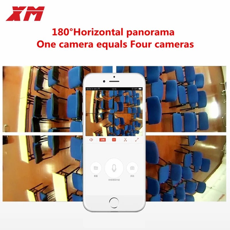 180 Degree Panoramic Fish Eye 2MP WIFI IP Camera Multi - purpose Outdoor Night Veresion VR kamera APP Remote Control P2P IP Web - Lily.sg Global Shopping