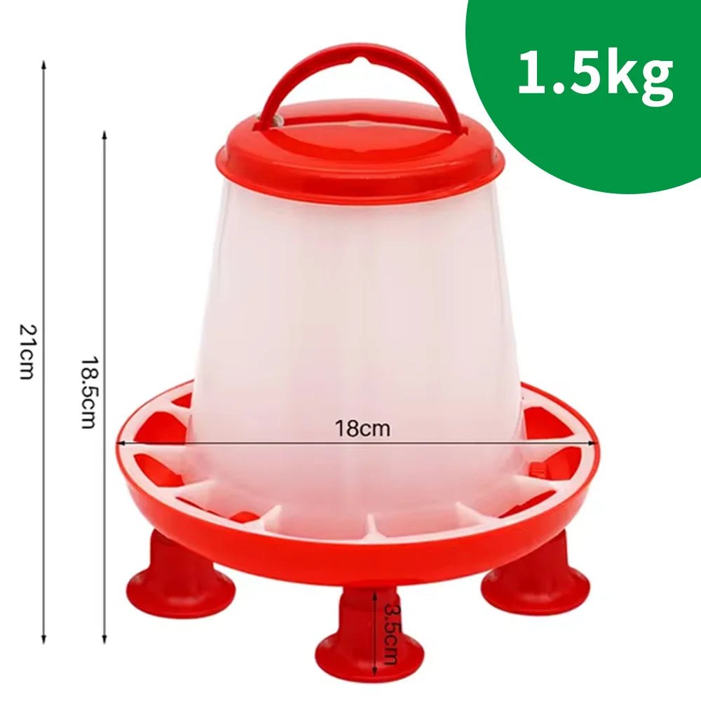 1Pc 1.5kg/3L Automatic Chicken Feeder Bucket Drinker Bucket With Leg Plastic Water Bucket for Duck Farm Chick Coop Water Supply - Lily.sg Global Shopping