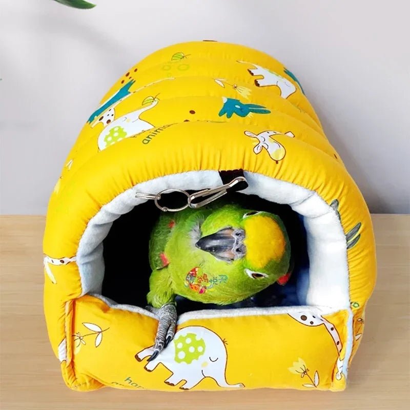 1pc Cute Print Bird Bed Mini Cage Rabbit Squirrel Mat Guinea Pig Nest Hamster House Small Animal Sleeping Bed Pet Hanging Cage - Lily.sg Global Shopping