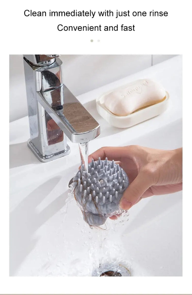 1pc Pet Bath Brush Soft Silicone With Shampoo Dispenser Gentle Massage For Grooming And Cleaning Fur And Hair - Lily.sg Global Shopping