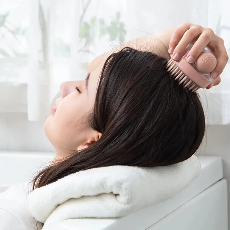 1pc Pet Bath Brush Soft Silicone With Shampoo Dispenser Gentle Massage For Grooming And Cleaning Fur And Hair - Lily.sg Global Shopping