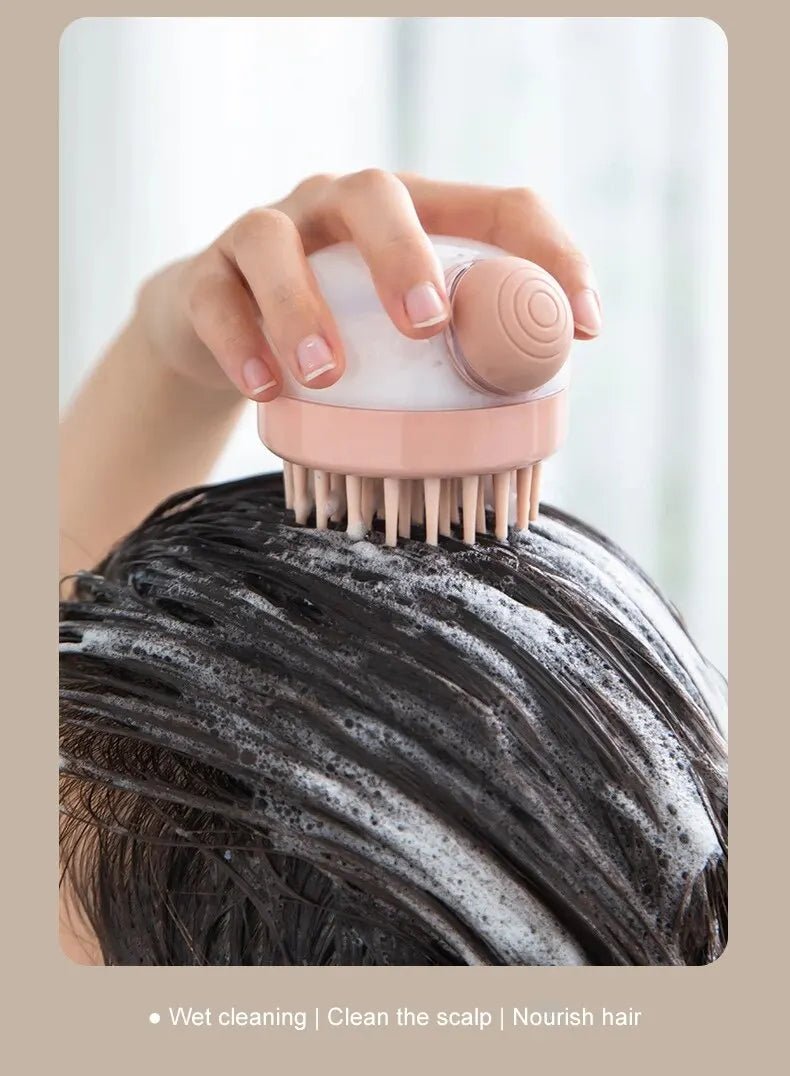 1pc Pet Bath Brush Soft Silicone With Shampoo Dispenser Gentle Massage For Grooming And Cleaning Fur And Hair - Lily.sg Global Shopping