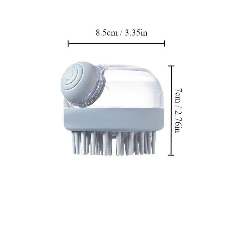 1pc Pet Bath Brush Soft Silicone With Shampoo Dispenser Gentle Massage For Grooming And Cleaning Fur And Hair - Lily.sg Global Shopping
