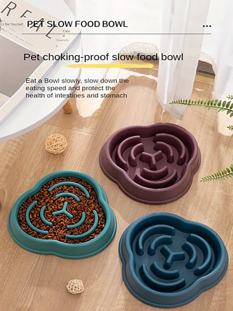 1PC Pet Slow Food Bowl Anti Choking Dog Bowl Dog Bowl Anti Overturning Pet Food Supplies and Feeding Device - Lily.sg Global Shopping