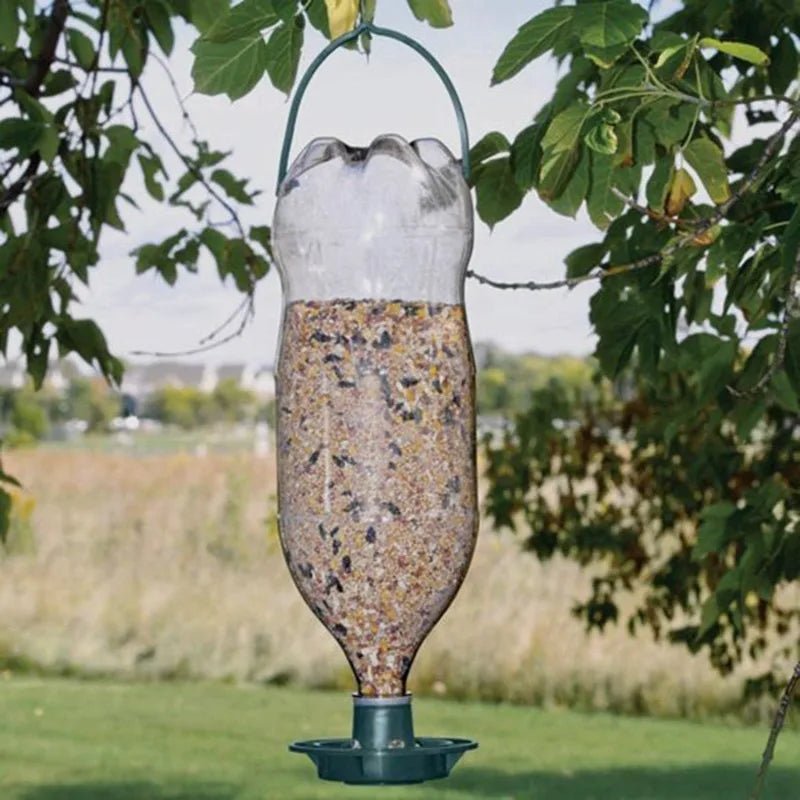 1pc Recycle Empty Soda Bottle Top Bird Feeder Automatical Feeding Outdoors Garden Balcony Hanging Feeding Tray - Lily.sg Global Shopping
