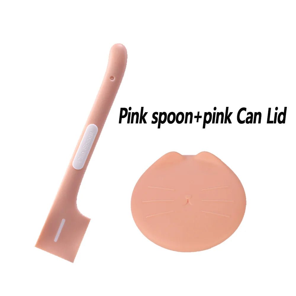 1pc/1set Pet Canned Spoon 3 in 1 Universal Sealing Lids Feeding Stirring Long Handle Cat Scoop Pet Feeding Tableware Accessories - Lily.sg Global Shopping