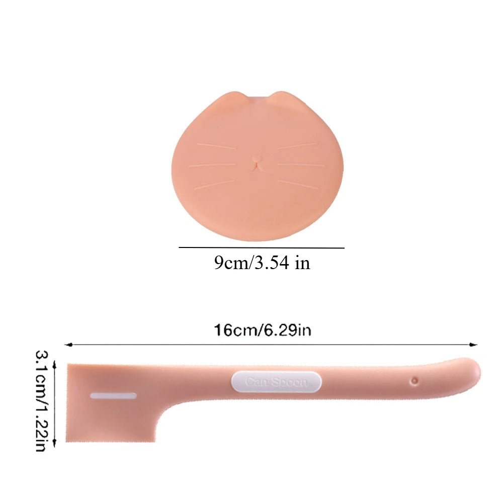 1pc/1set Pet Canned Spoon 3 in 1 Universal Sealing Lids Feeding Stirring Long Handle Cat Scoop Pet Feeding Tableware Accessories - Lily.sg Global Shopping