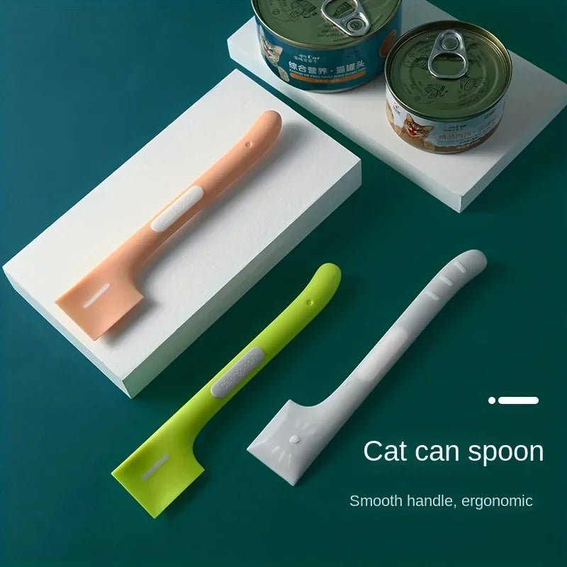 1pc/1set Pet Canned Spoon 3 in 1 Universal Sealing Lids Feeding Stirring Long Handle Cat Scoop Pet Feeding Tableware Accessories - Lily.sg Global Shopping