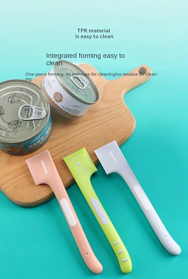 1pc/1set Pet Canned Spoon 3 in 1 Universal Sealing Lids Feeding Stirring Long Handle Cat Scoop Pet Feeding Tableware Accessories - Lily.sg Global Shopping