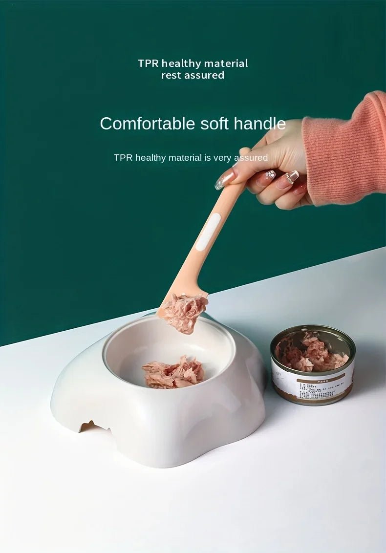 1pc/1set Pet Canned Spoon 3 in 1 Universal Sealing Lids Feeding Stirring Long Handle Cat Scoop Pet Feeding Tableware Accessories - Lily.sg Global Shopping