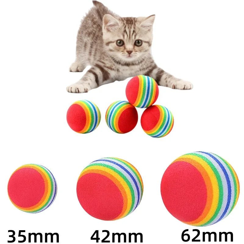 1Pcs Colorful Pet Rainbow Foam Fetch Balls Training Interactive Dog Funny Toy - Lily.sg Global Shopping
