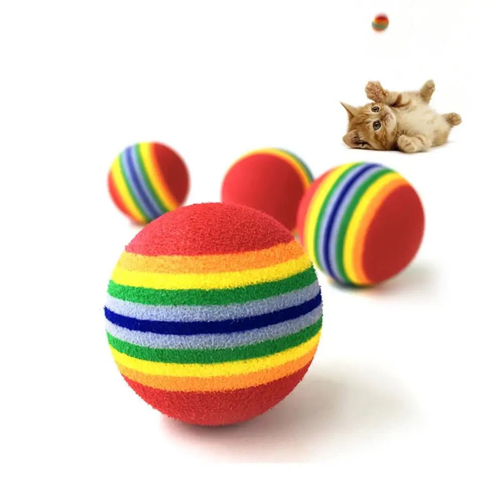 1Pcs Colorful Pet Rainbow Foam Fetch Balls Training Interactive Dog Funny Toy - Lily.sg Global Shopping