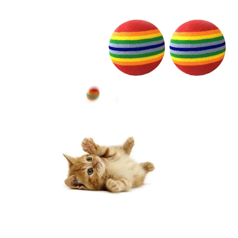 1Pcs Colorful Pet Rainbow Foam Fetch Balls Training Interactive Dog Funny Toy - Lily.sg Global Shopping