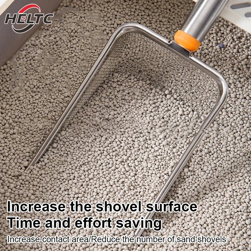 1pcs Stainless Steel Fine Mesh Cat Litter Scoop Easy To Clean Non - Stick Shovel For Reptiles Sand Efficient Durable Litter Scoop - Lily.sg Global Shopping
