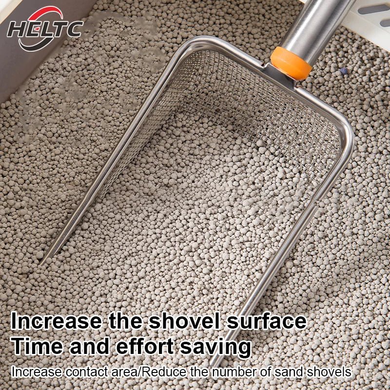 1pcs Stainless Steel Fine Mesh Cat Litter Scoop Easy To Clean Non - Stick Shovel For Reptiles Sand Efficient Durable Litter Scoop - Lily.sg Global Shopping