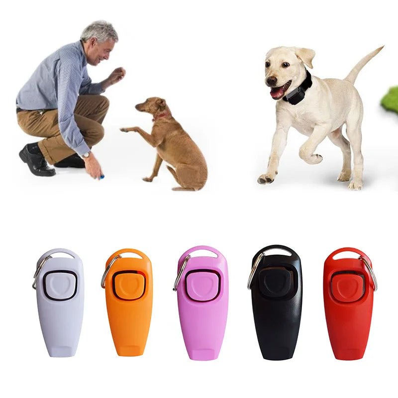 2 In 1 Pet Dog Clicker Dog Training Whistle Clicker Dog Trainer Puppy Stop Barking Training Aid Tool with Key Ring Pet Supplies - Lily.sg Global Shopping