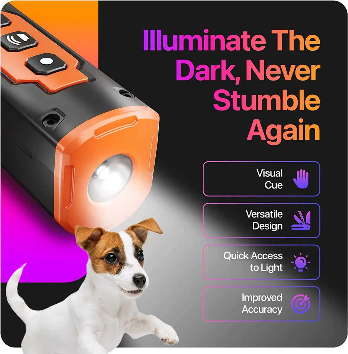 2023 Release Pet Dog Repeller Ultrasonic Dog Training Device Rechargeable Anti Dog Bark Deterrent Device With LED Flashlight - Lily.sg Global Shopping