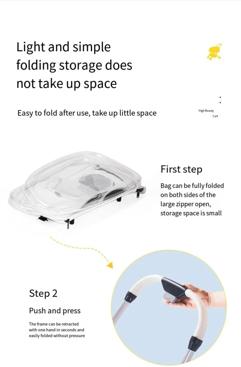 2024 Pet Stroller Transparent Pet Cart Dog Walking Cart Small Medium Sized Dog Pulled Stroller Lightweight Foldable Detachable - Lily.sg Global Shopping