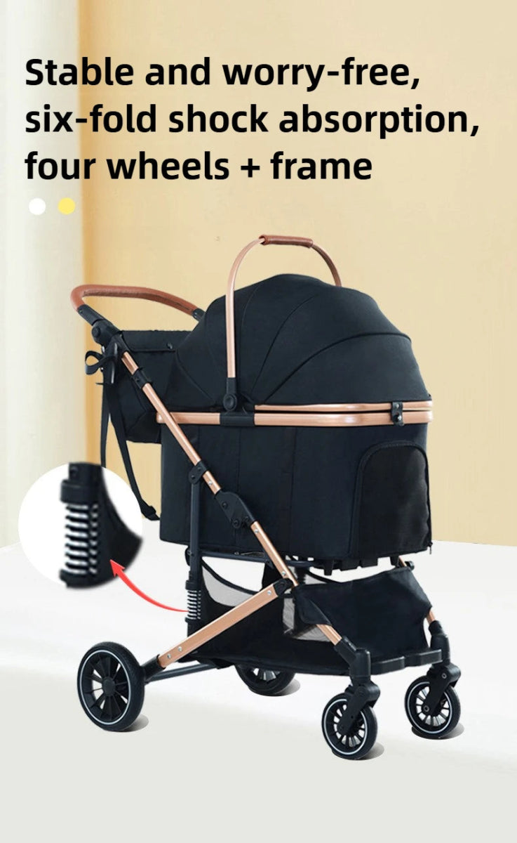 2025 New Pet Stroller Portable Pet Carrier Lightweight Foldable Dog and Cat Stroller Outdoor Travel Pet Stroller - Lily.sg Global Shopping