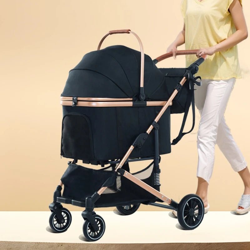 2025 New Pet Stroller Portable Pet Carrier Lightweight Foldable Dog and Cat Stroller Outdoor Travel Pet Stroller - Lily.sg Global Shopping