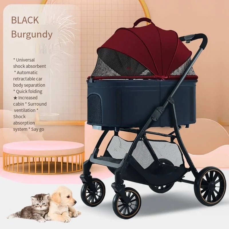 2025 Pet Stroller for Dogs and Cats Going Out, Detachable and Foldable, Lightweight Small Cart for Walking Dogs and Walking Cats - Lily.sg Global Shopping
