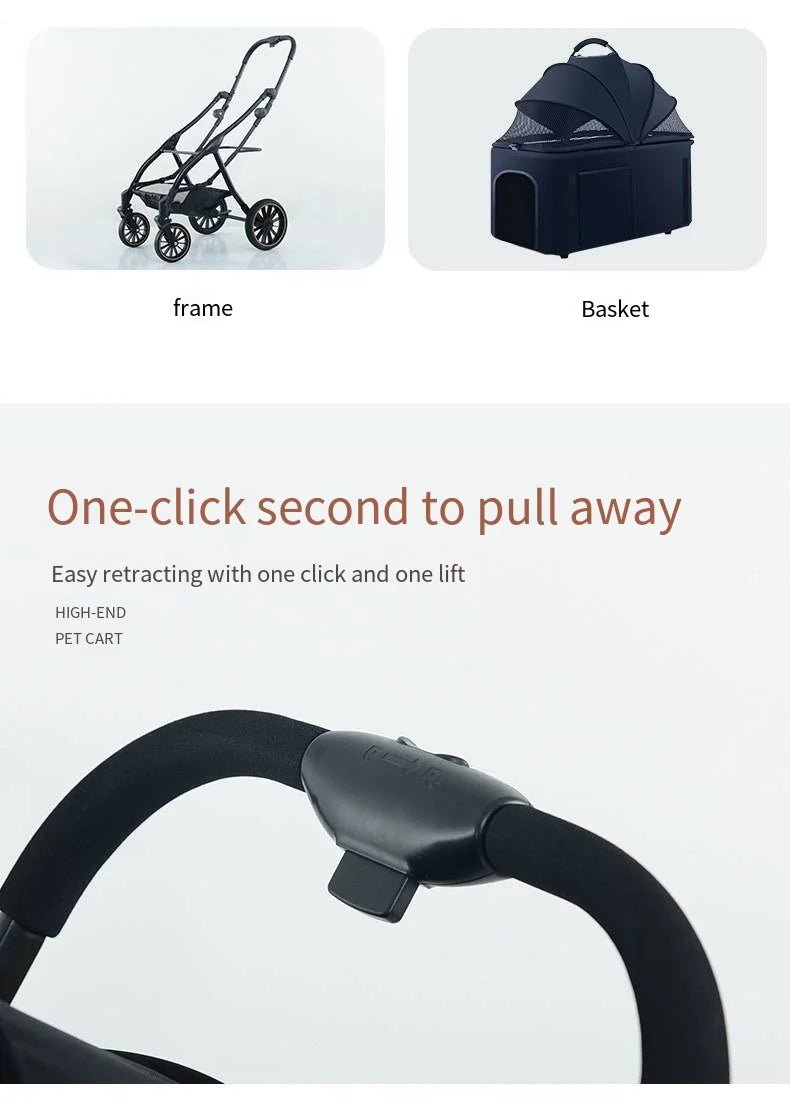 2025 Pet Stroller for Dogs and Cats Going Out, Detachable and Foldable, Lightweight Small Cart for Walking Dogs and Walking Cats - Lily.sg Global Shopping