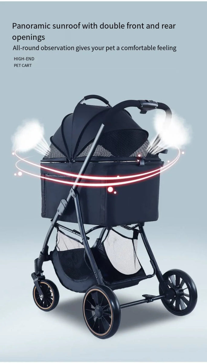 2025 Pet Stroller for Dogs and Cats Going Out, Detachable and Foldable, Lightweight Small Cart for Walking Dogs and Walking Cats - Lily.sg Global Shopping