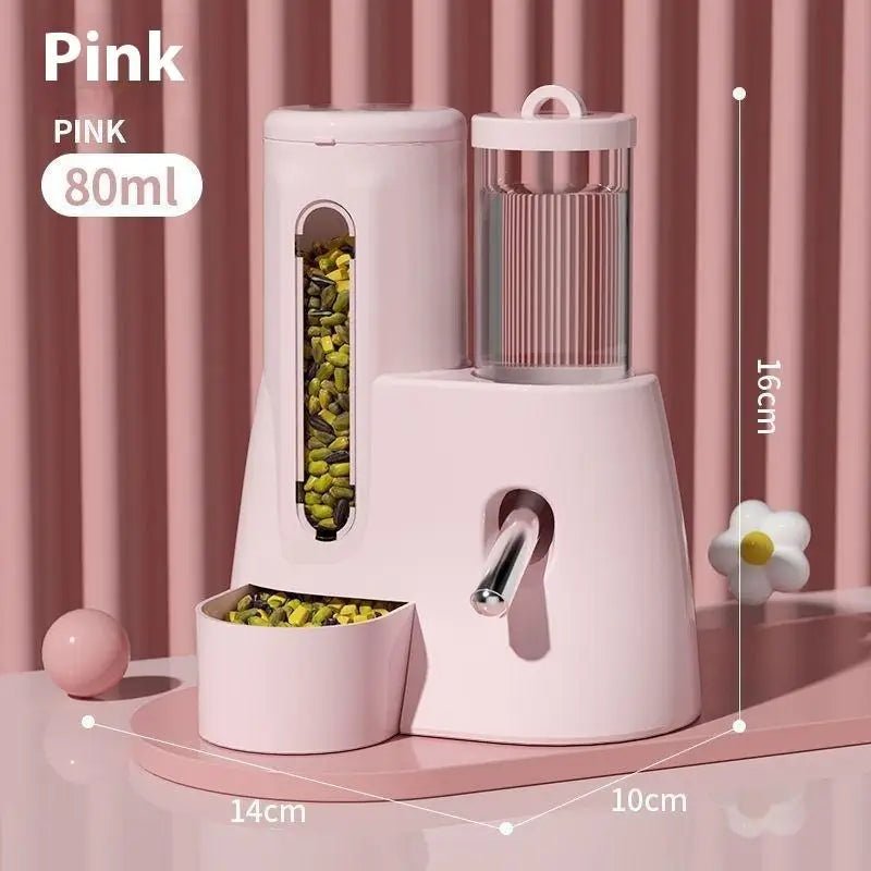 2In1 Hamster Feeder And Waterer Large Capacity Leakproof Automatic Feeder Food Water Dispenser Leak Proof Food Feeding Supplies - Lily.sg Global Shopping