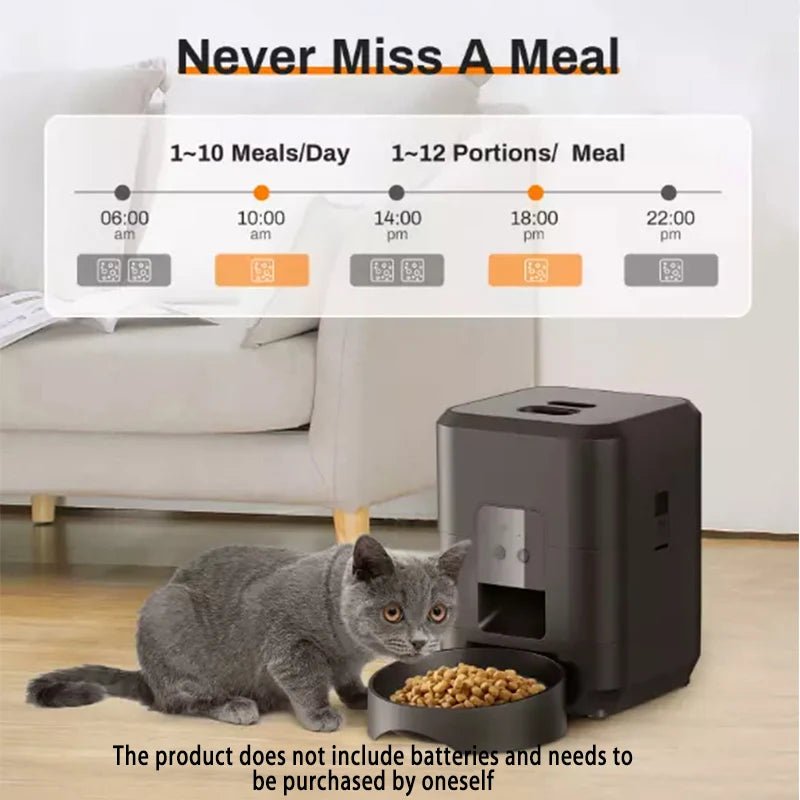 2L Automatic Feed Dispenser For Pets Intelligent Feed Dispersion For Cats And Dogs Regular Quantitative Feeding With Recording - Lily.sg Global Shopping
