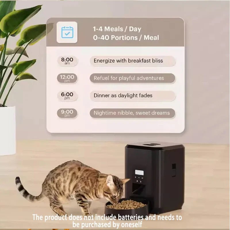 2L Automatic Feed Dispenser For Pets Intelligent Feed Dispersion For Cats And Dogs Regular Quantitative Feeding With Recording - Lily.sg Global Shopping