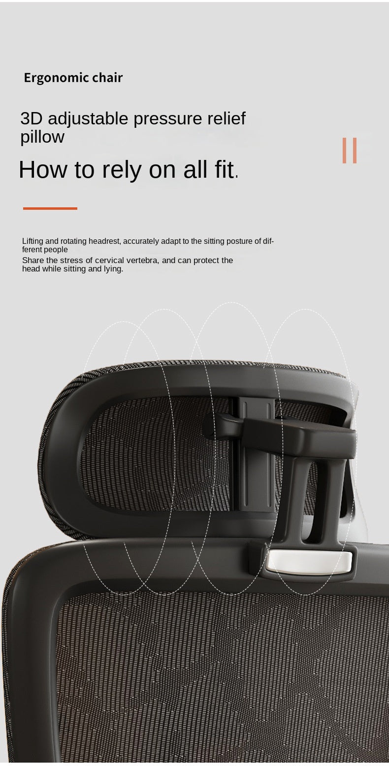 UVR Ergonomic Design Chair Sitting Comfort Can Recline Chair Mesh Breathable Staff Backrest Stool Home Computer Office Chair