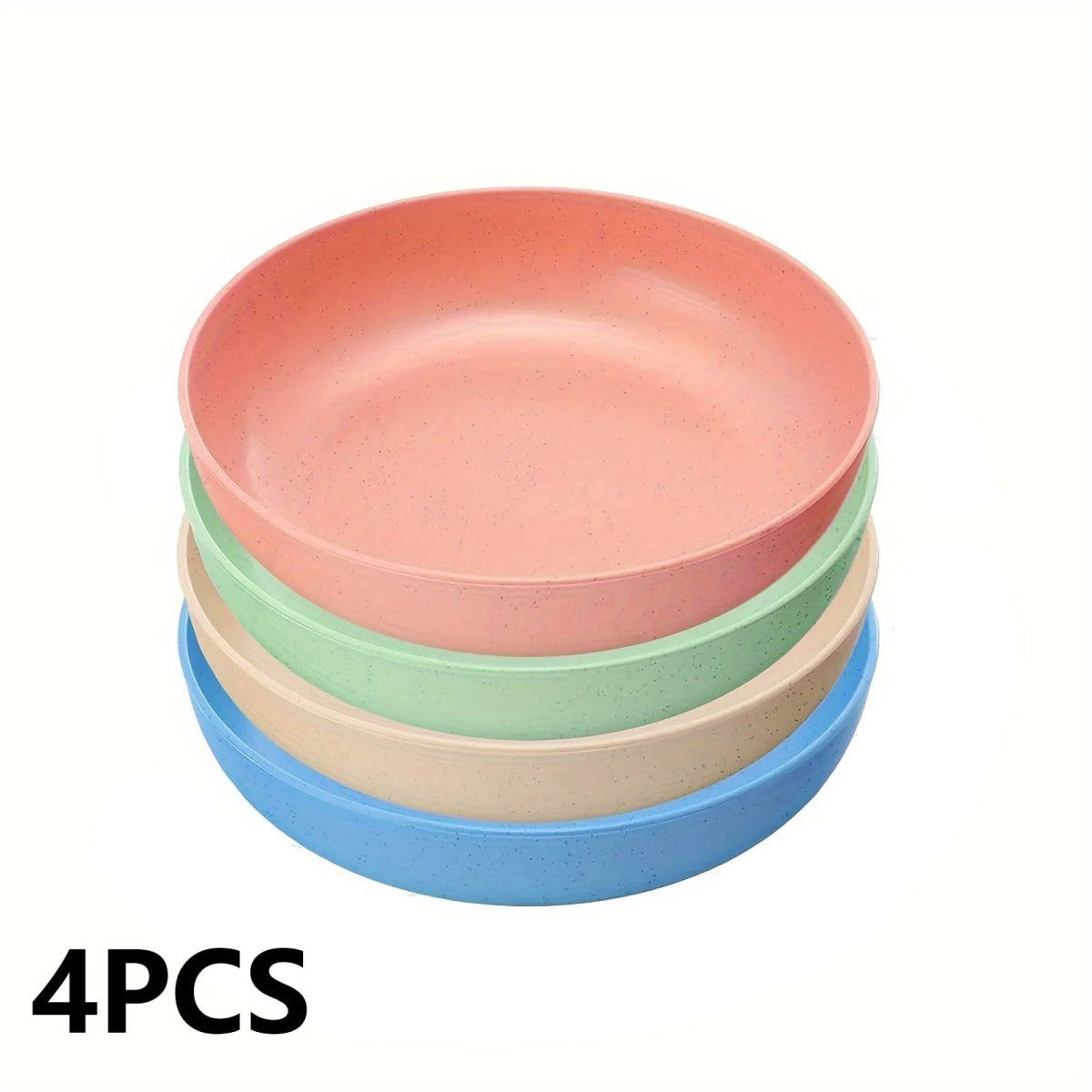 4pcs Cat Bowls, 13.97 Cm Wide Shallow Pet Food & Water Dishes, Plastic Non - Slip Colorful Feeding Plates For Small Cats, Kittens, - Lily.sg Global Shopping