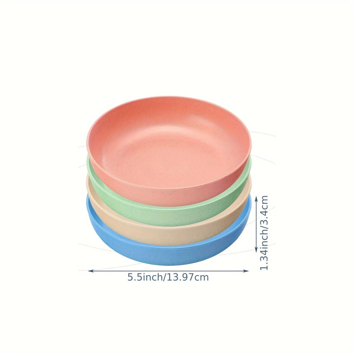 4pcs Cat Bowls, 13.97 Cm Wide Shallow Pet Food & Water Dishes, Plastic Non - Slip Colorful Feeding Plates For Small Cats, Kittens, - Lily.sg Global Shopping