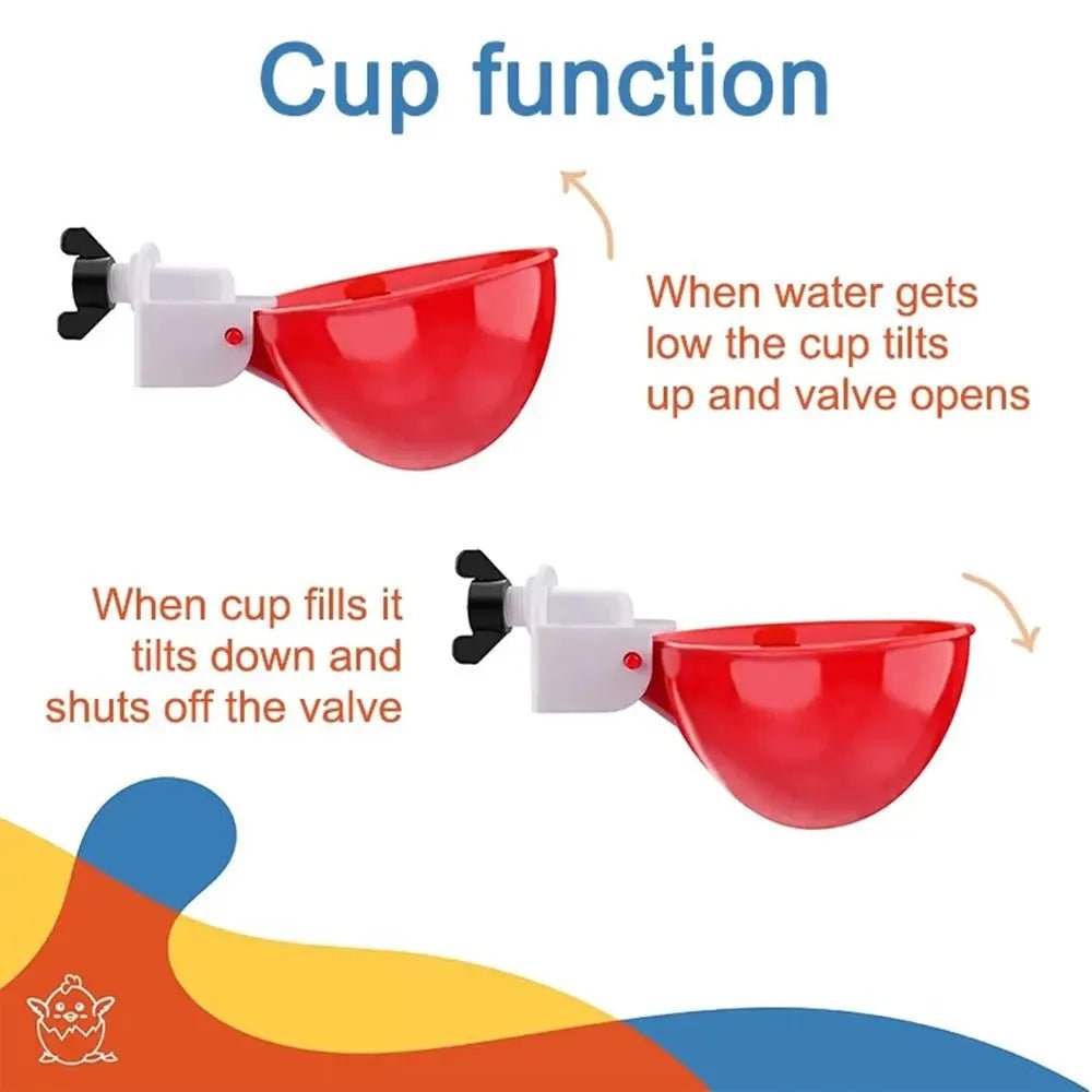 4PCS Poultry Kit Automatic Chicken Water Feeder Automatic Drinking Bowl Feeding Watering Supplie Chicken Waterer - Lily.sg Global Shopping