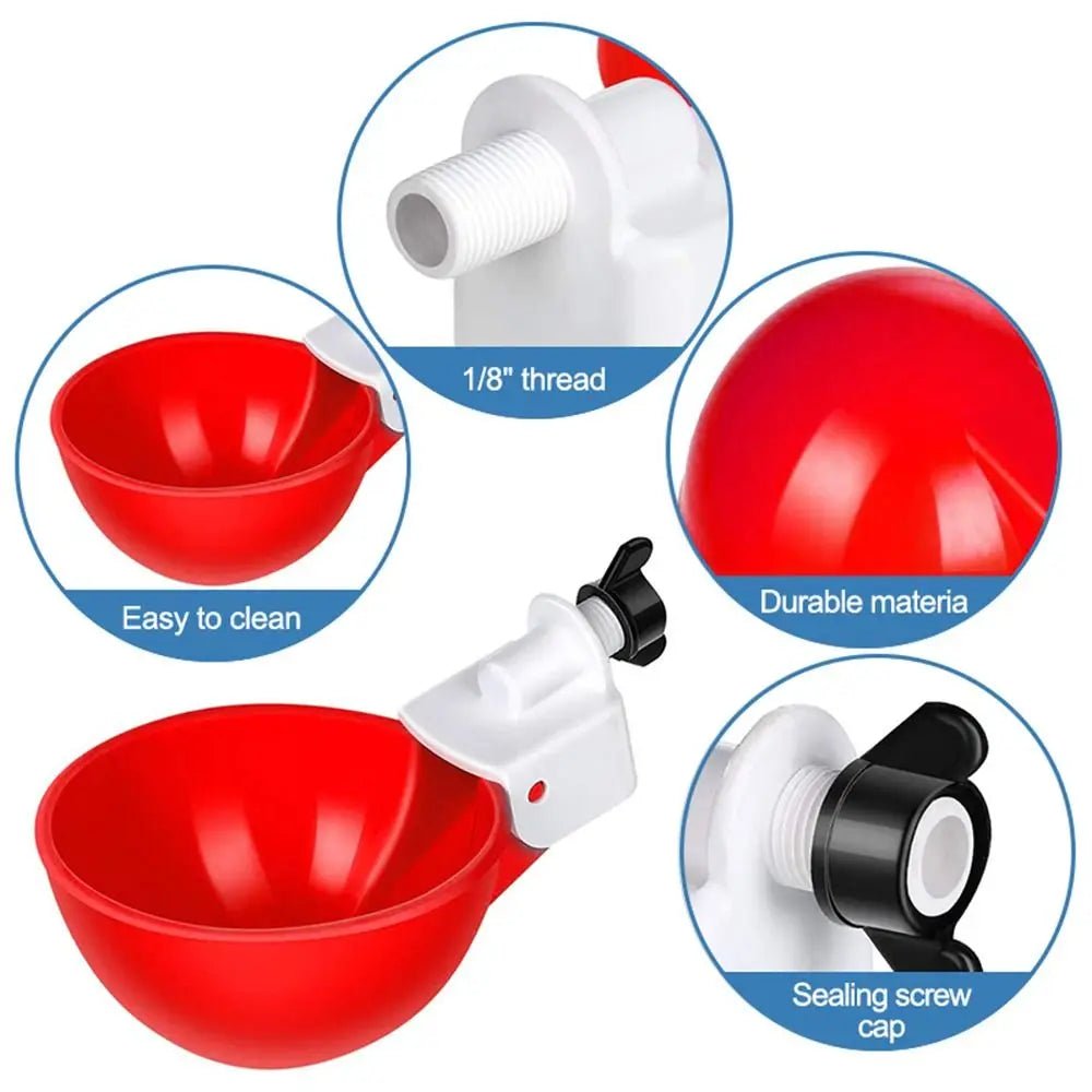 4PCS Poultry Kit Automatic Chicken Water Feeder Automatic Drinking Bowl Feeding Watering Supplie Chicken Waterer - Lily.sg Global Shopping