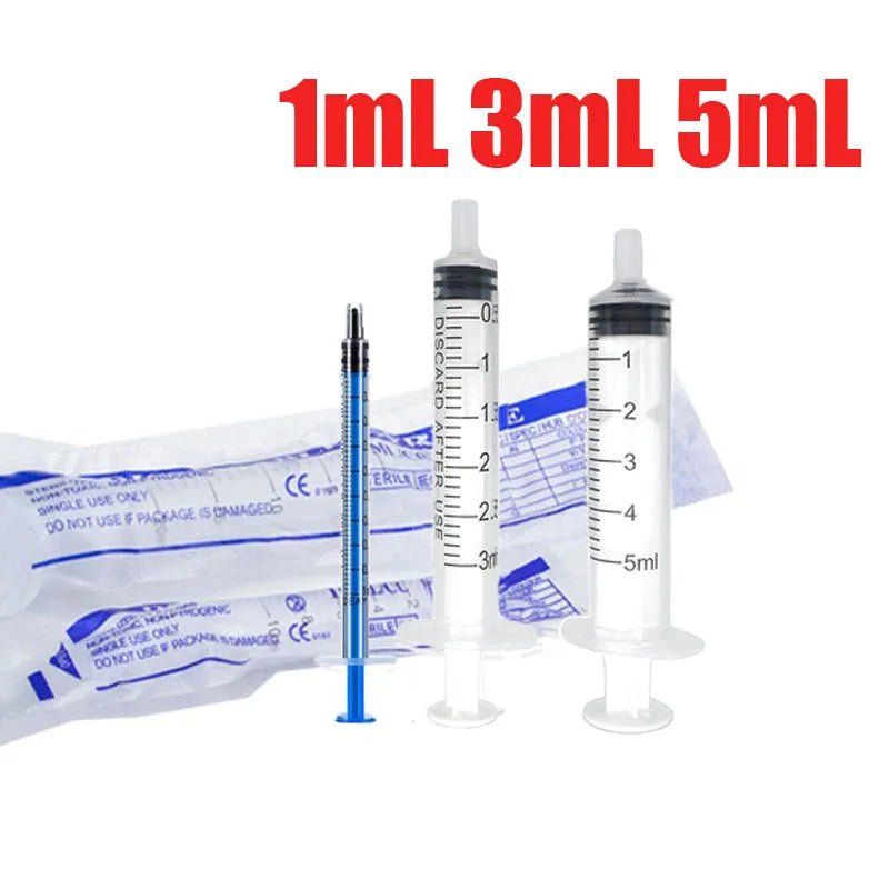 5 - 100Pcs 1ML 3ML 5ML Small Syringe Without Needles Analyze Disposable Nutrient Plastic Syring Injectors Ink Pets Feeding Tool - Lily.sg Global Shopping