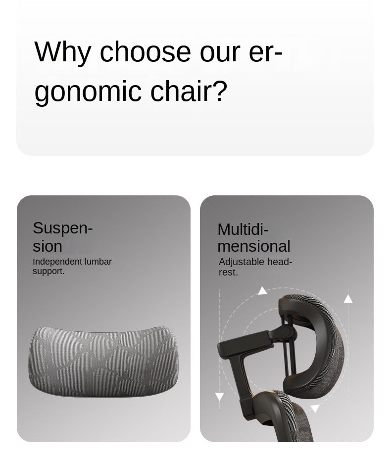 UVR Ergonomic Design Chair Sitting Comfort Can Recline Chair Mesh Breathable Staff Backrest Stool Home Computer Office Chair